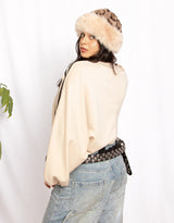 Leopard faux fur bucket hat