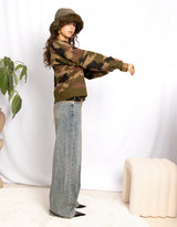 Camouflage wool mix knit sweater