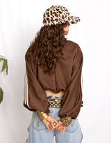 Leopard print faux fur cap