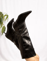 Pointed kitten heel knee-high boots