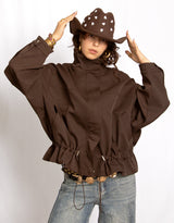 Ruched drawstring jacket
