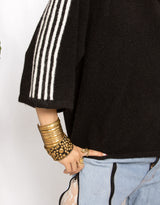 Oversized striped alpaca blend sweater