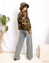 Camouflage wool mix knit sweater