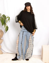 Oversized striped alpaca blend sweater