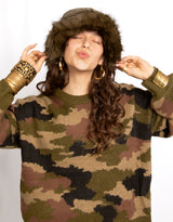Faux fur trim bucket hat II