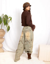 Faux fur trim tie front cardigan