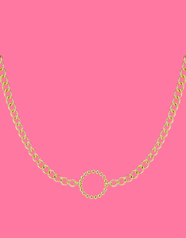 Open circle link necklace