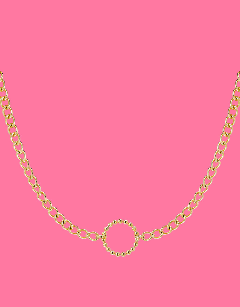 Open circle link necklace