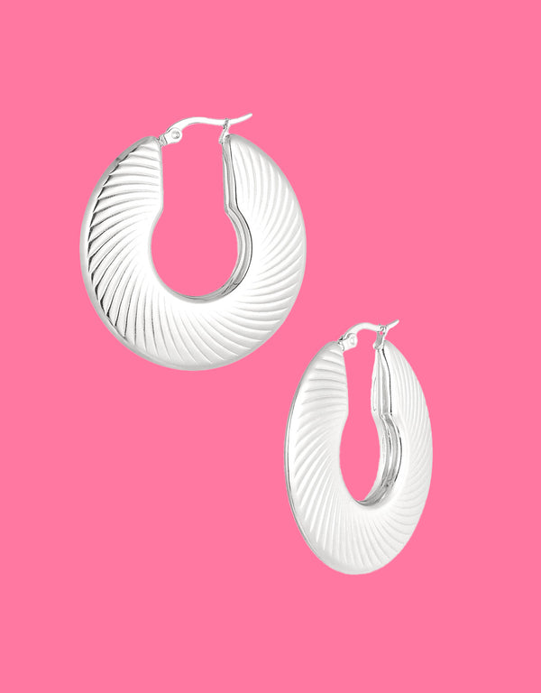 Patterned flat hoop earrings