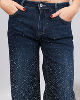 Gradient glitter jeans