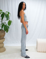 Sparkly denim tube top