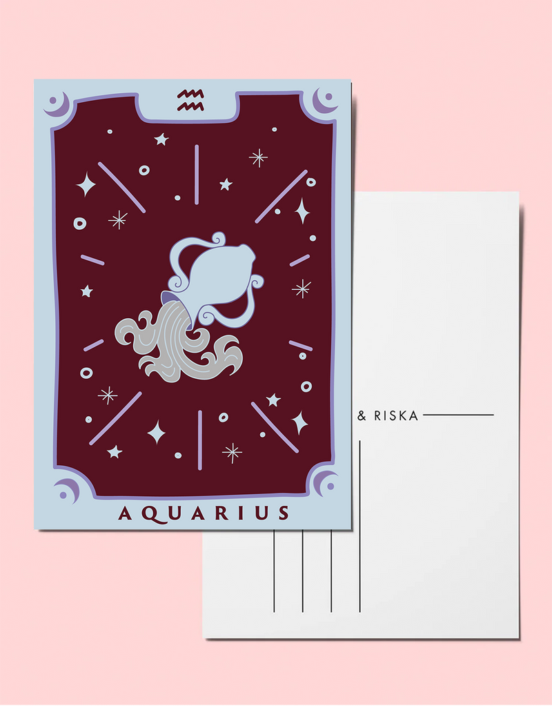 Zodiac sign postcard