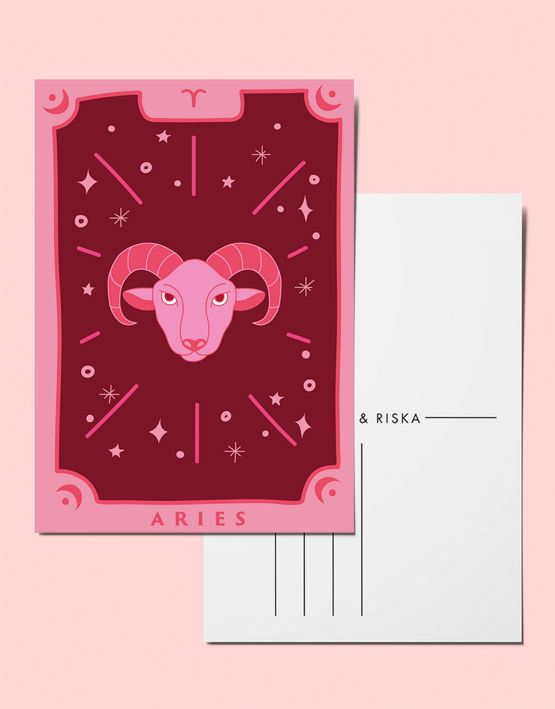 Zodiac sign postcard