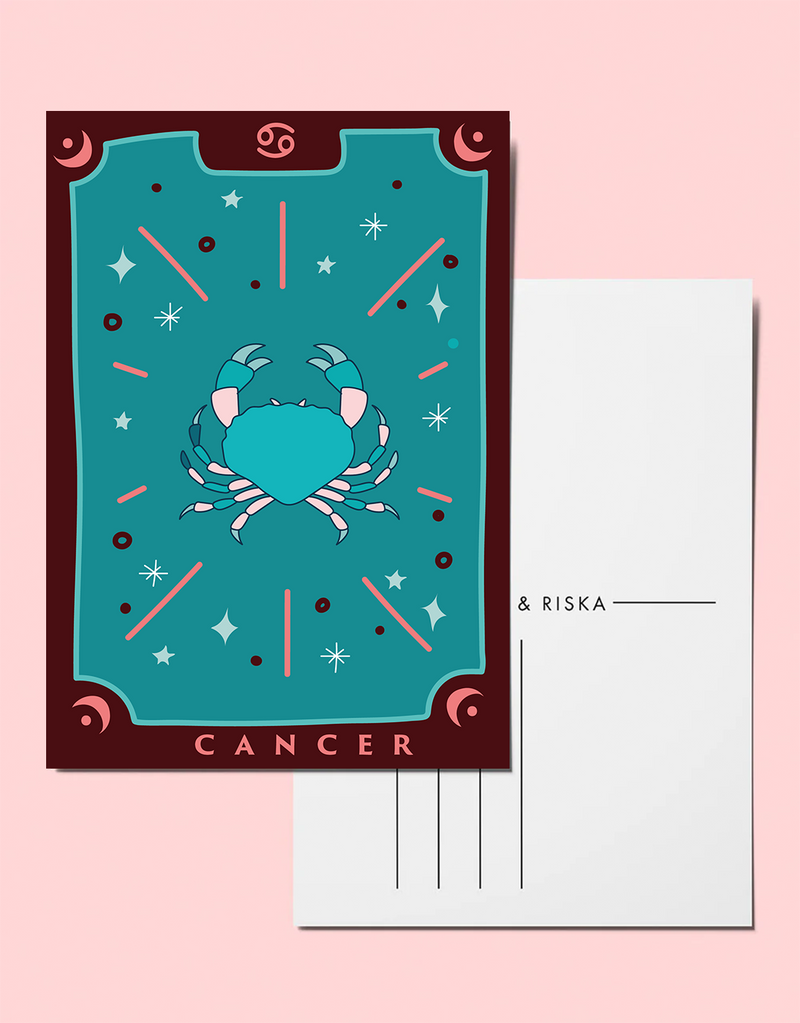 Zodiac sign postcard