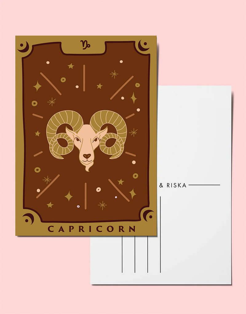 Zodiac sign postcard