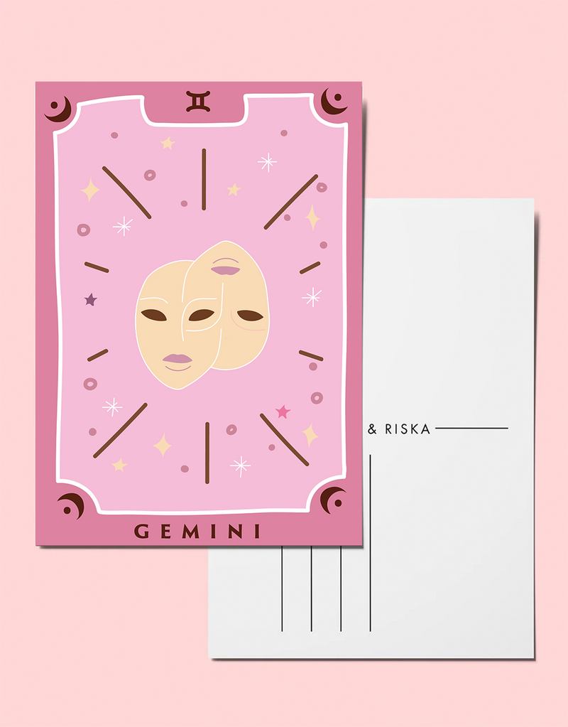 Zodiac sign postcard