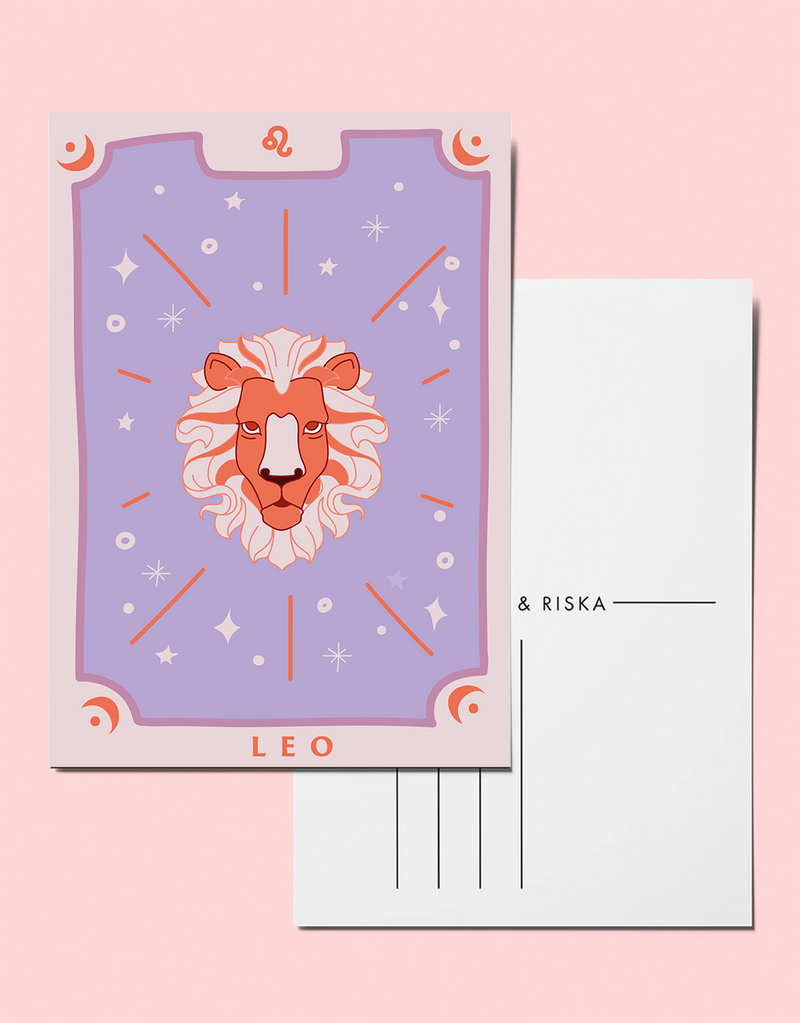 Zodiac sign postcard