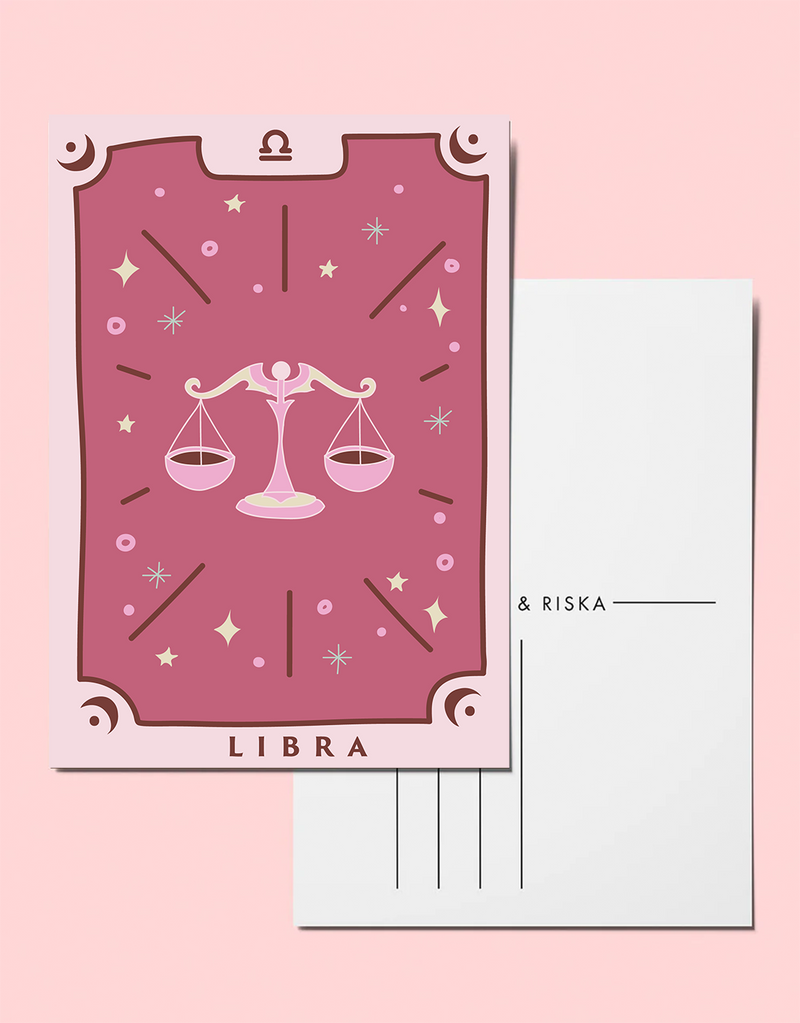 Zodiac sign postcard