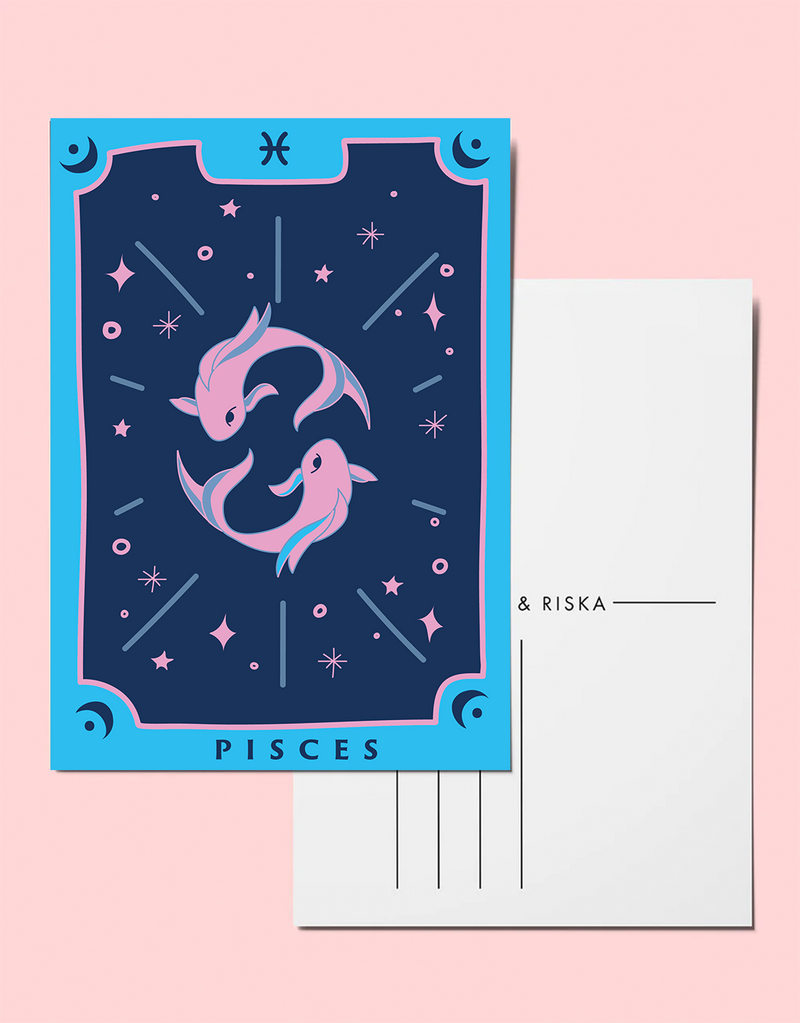 Zodiac sign postcard