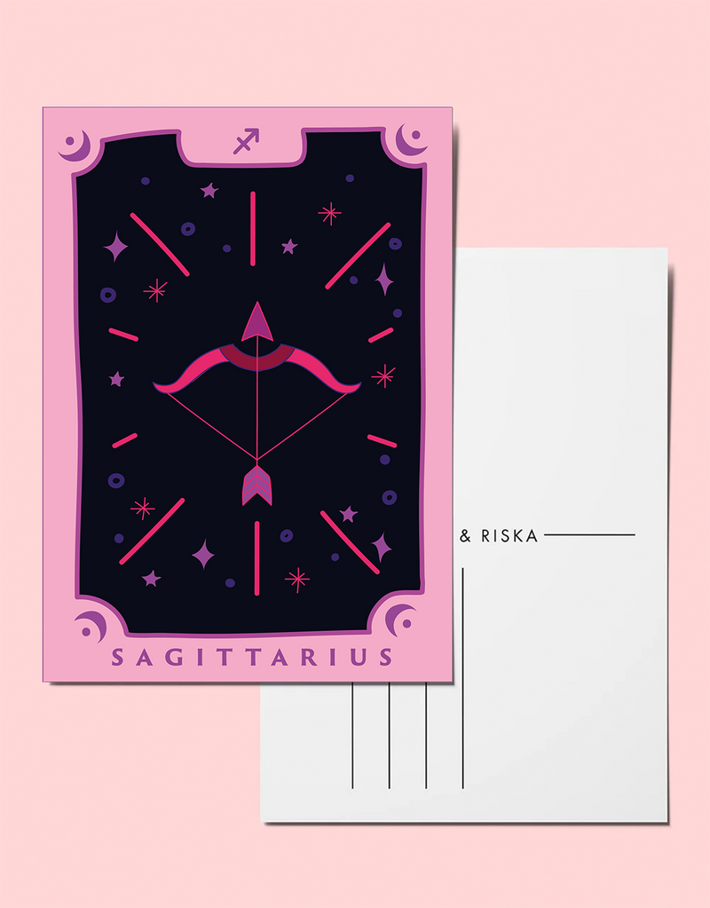 Zodiac sign postcard