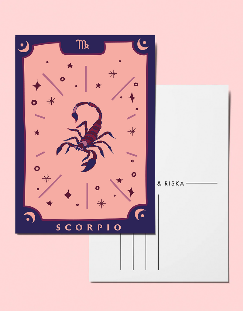 Zodiac sign postcard