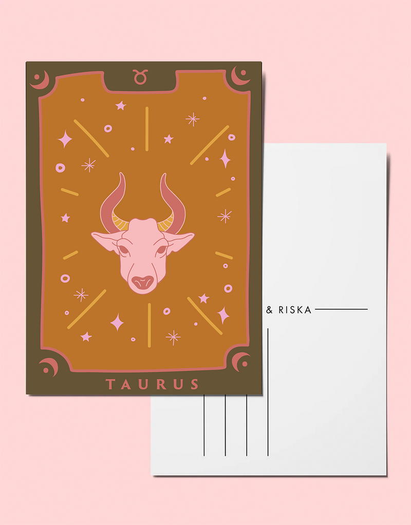 Zodiac sign postcard