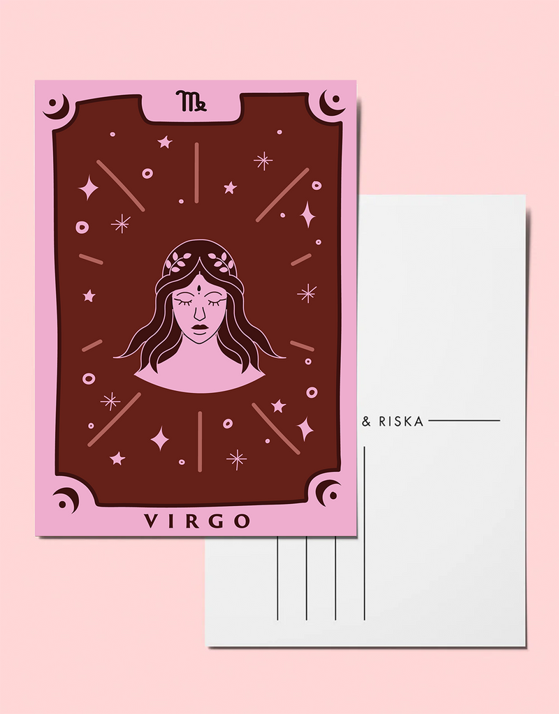 Zodiac sign postcard