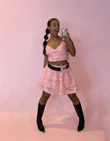 Rosette cami crop top