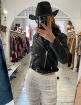 Ruffled lace trousers