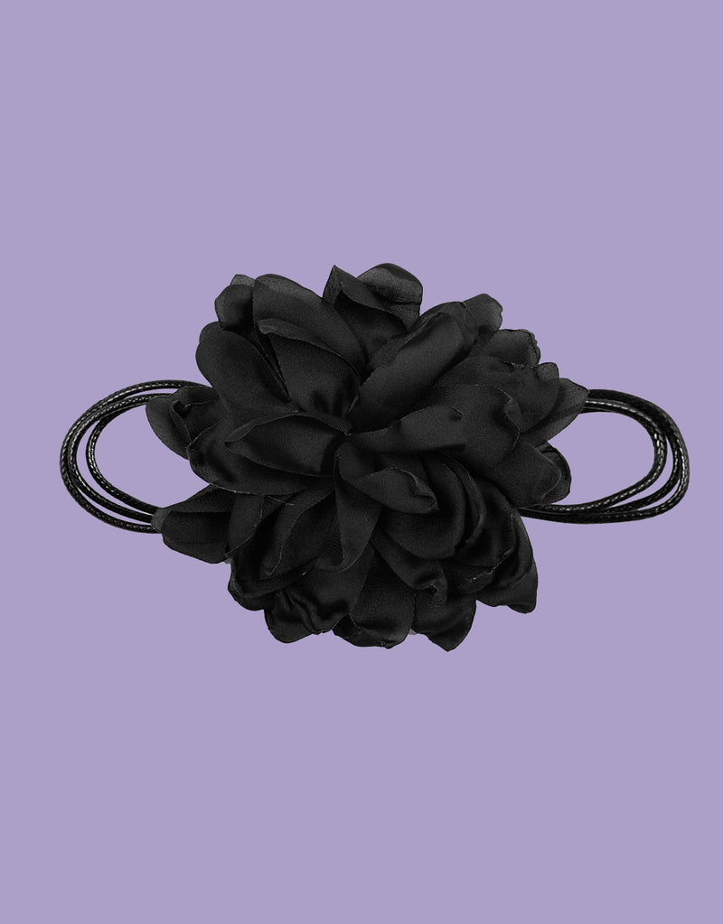 Satin big flower choker