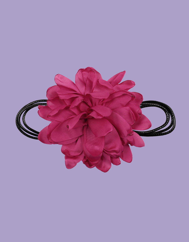 Satin big flower choker