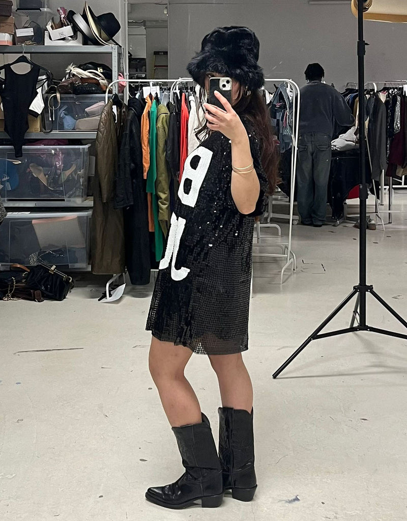 Sequin bonjour T-shirt dress