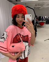 Sequin money mouth T-shirt dress I