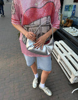 Sequin money mouth T-shirt dress