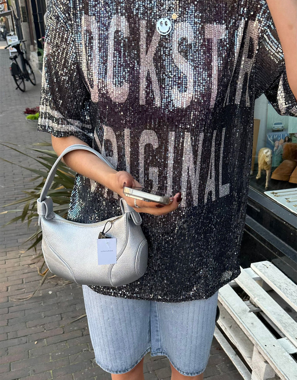 Sequin rockstar T-shirt dress – JUTKA RISKA - Main Image