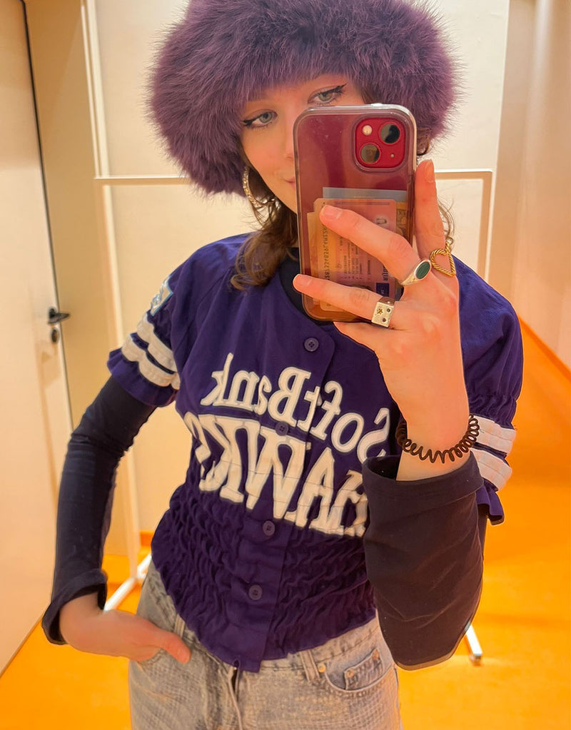 Vintage customized sporty button top