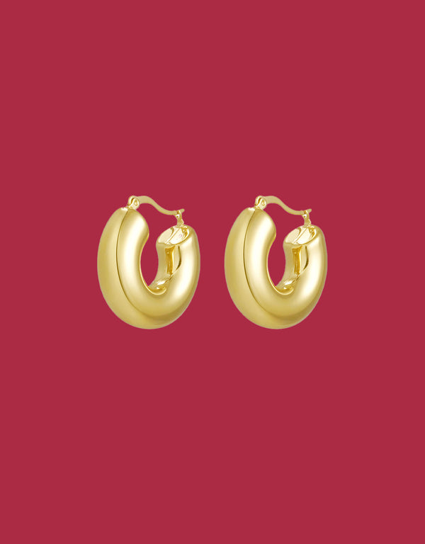 Small chunky hoop earrings