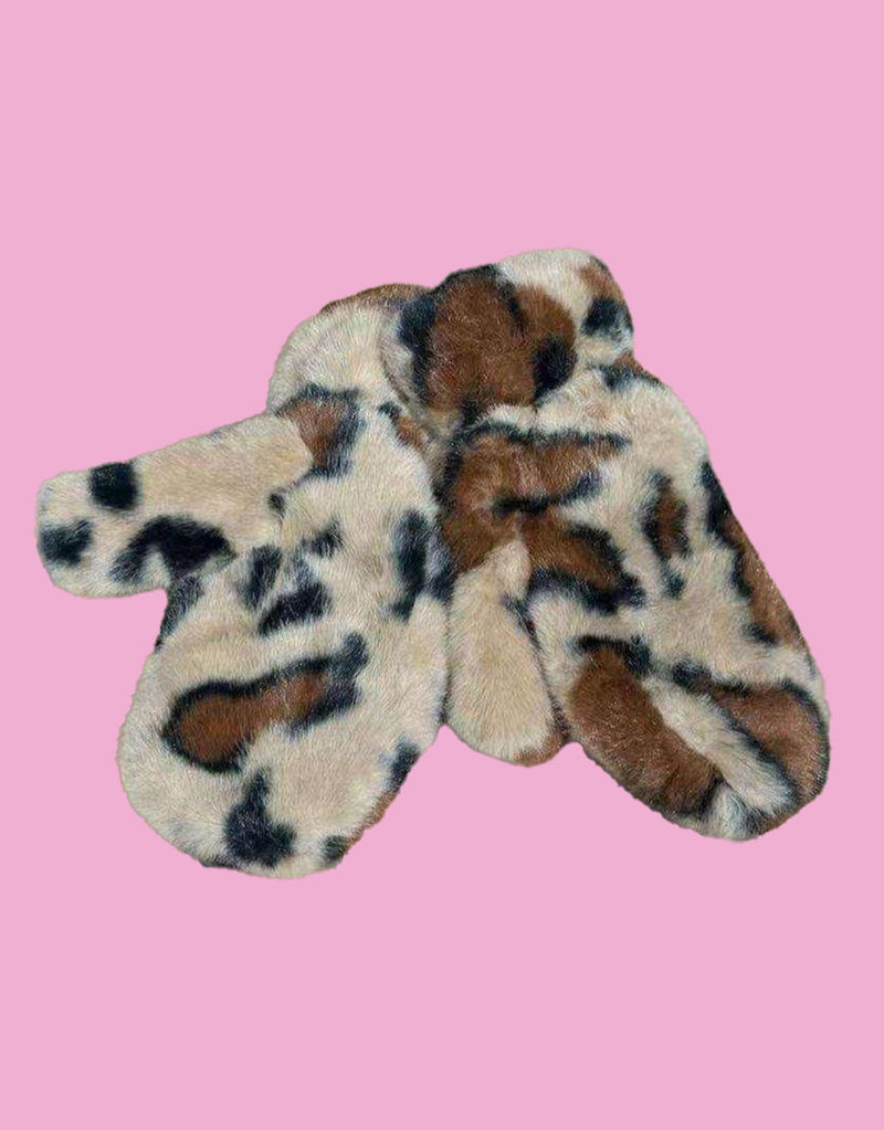Soft fluffy mittens