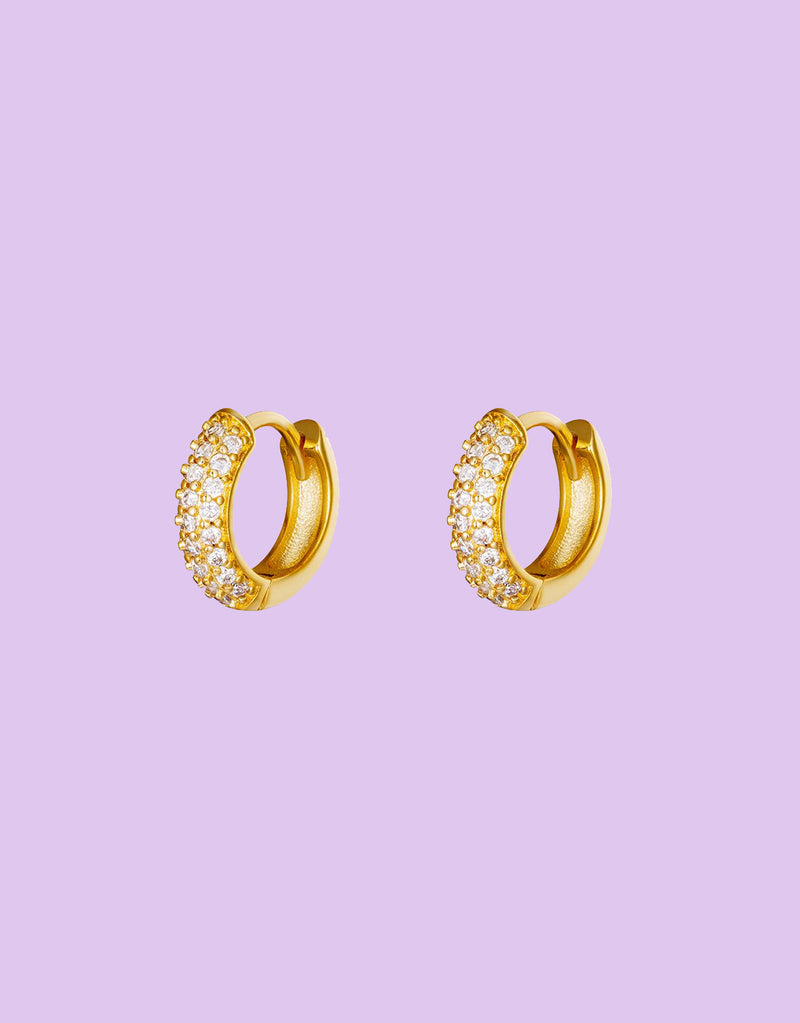 Sparkly bold hoop earrings