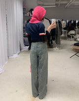 Knitted hood with buttons