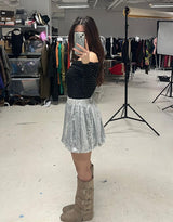 Sparkly fold over off shoulder body