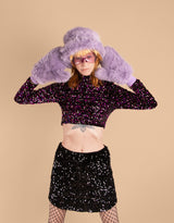 Sparkly turtle neck long sleeve top