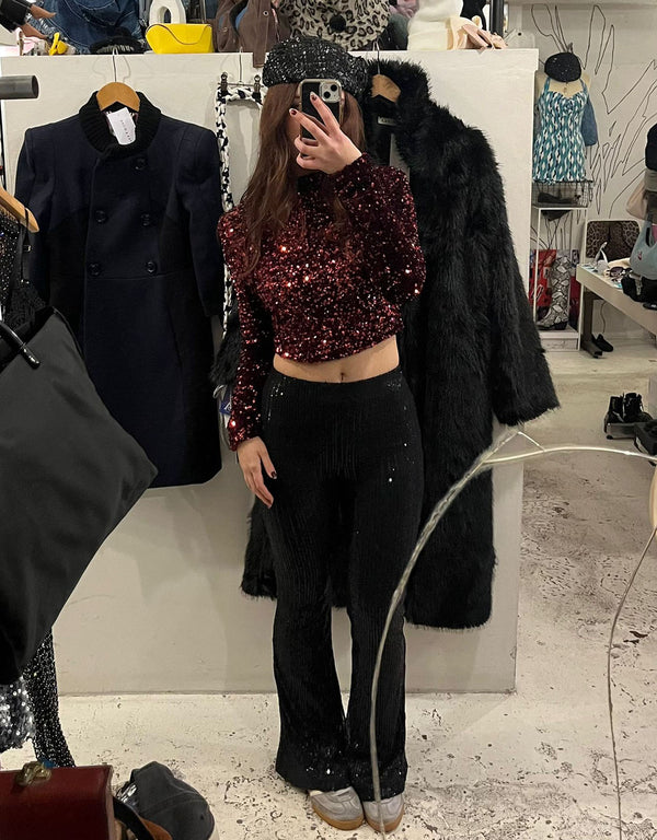 See through sequin trousers II