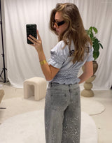 Sparkly wide leg jeans