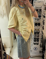 Vintage customized Ralph Lauren front ruched short sleeve blouse
