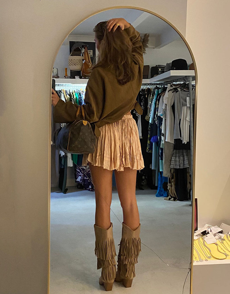 Straight sleeve vegan suede jacket