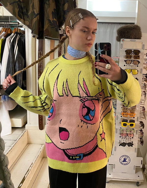 Sweater animated girl