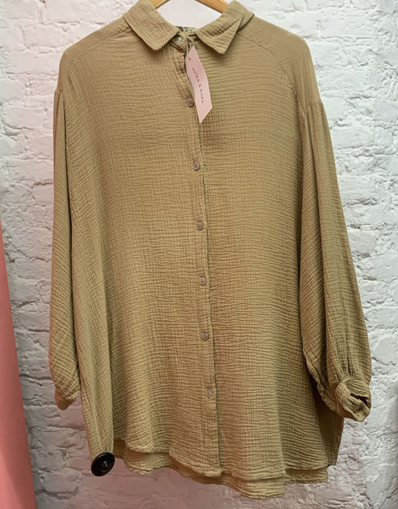 Textured long sleeve blouse
