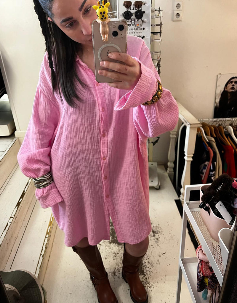 Textured long sleeve blouse