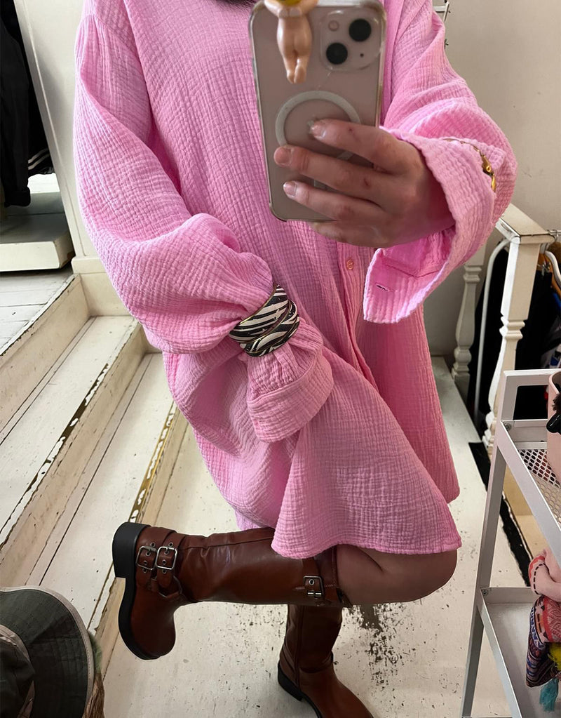 Textured long sleeve blouse